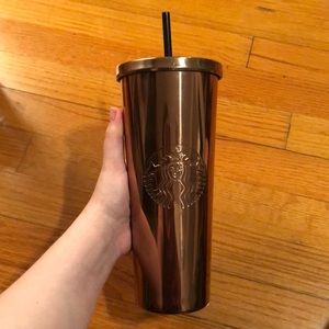 Venti rose gold steel Starbucks cold cup